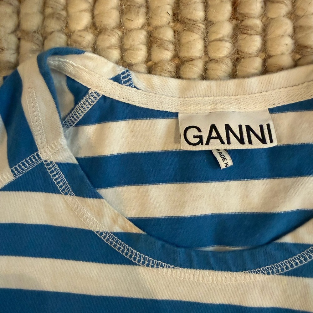 Ganni long puff sleeve shirt